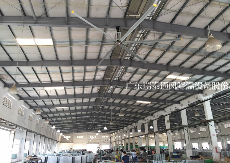 瑞泰風工廠車間用大型工業吊扇，大型廠房應用案例